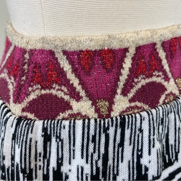 Anthropologie Cecilia Prado Bilbao Maxi Sweater Pullon Skirt Sz S Abstract Black - Picture 7 of 14